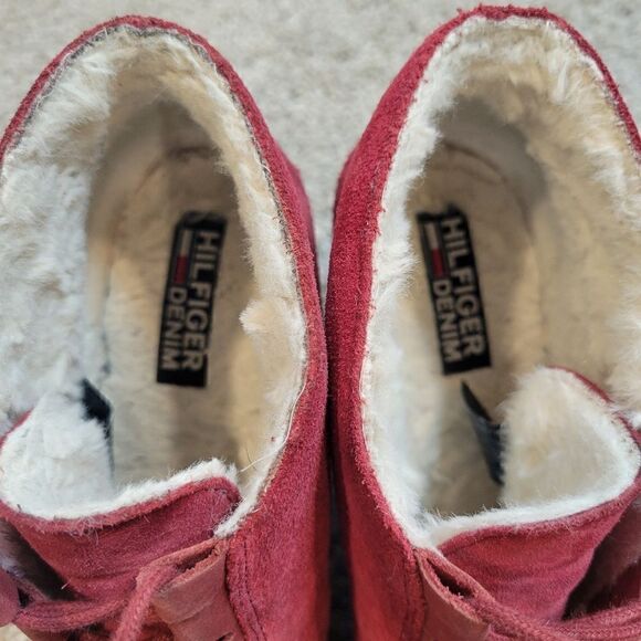 Tommy Hilfiger Women's Red Suede Wedge Boots Size 7.5 - Picture 5 of 9